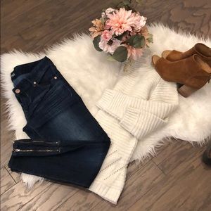 Size 6 ankle zip express dark wash Jean